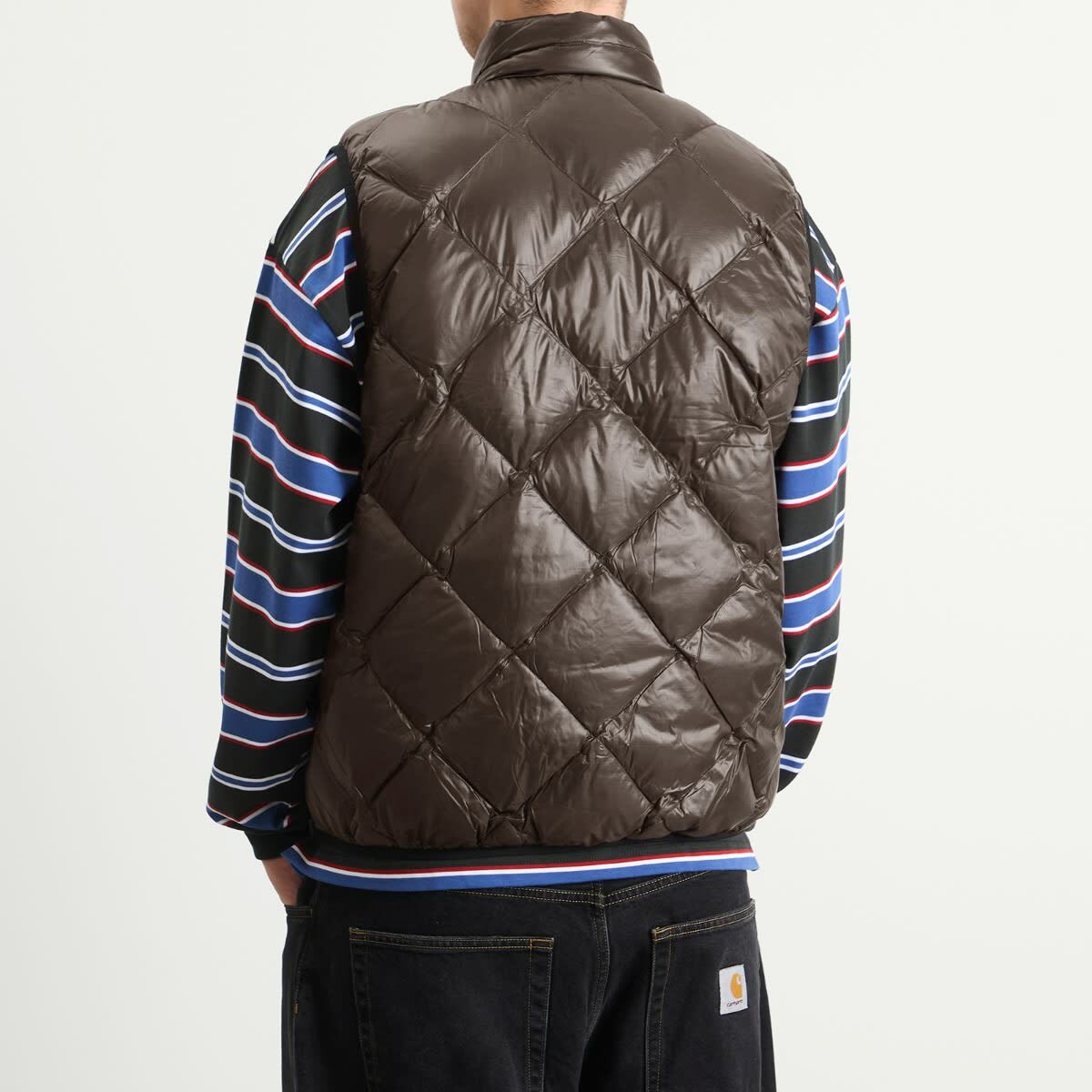 thisisneverthat Men's PERTEX Light Down Vest in Brown Black