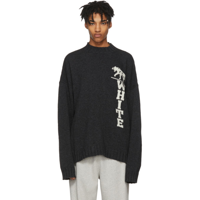 Photo: Off-White Grey Panther Distressed Sweater