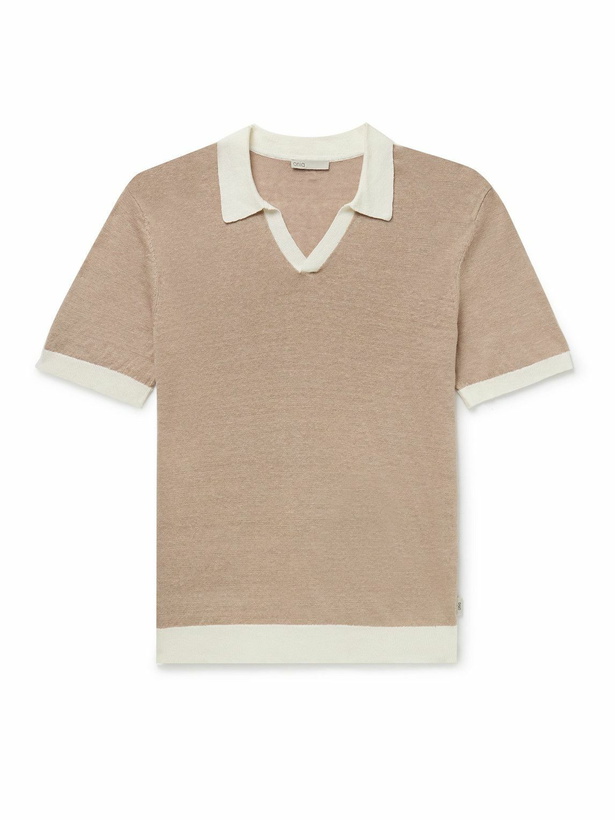 Photo: Onia - Johnny Two-Tone Linen Polo Shirt - Brown
