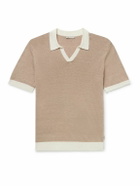 Onia - Johnny Two-Tone Linen Polo Shirt - Brown