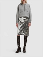 BOTTEGA VENETA - Intrecciato Laminated Leather Midi Skirt