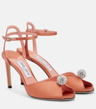 Jimmy Choo Sacora embellished satin sandals