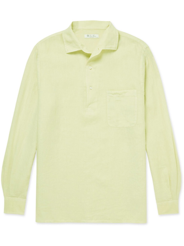 Photo: LORO PIANA - Andre Linen Half-Placket Shirt - Yellow