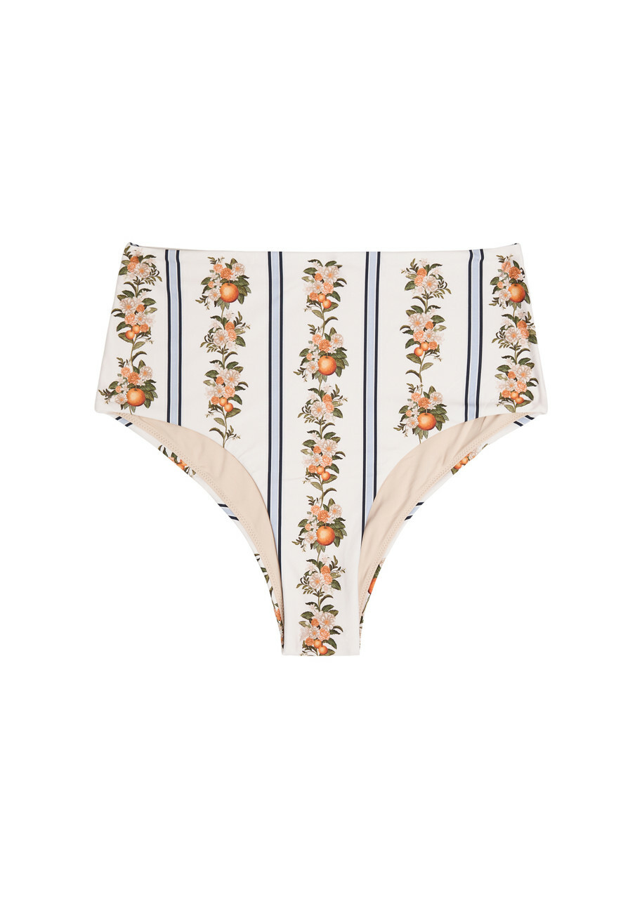 Agua BY Agua Bendita Magenta Floral-print Bikini Briefs Multicoloured
