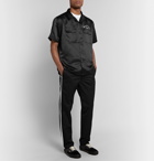 Carhartt WIP - Motown Records Camp-Collar Logo-Embroidered Satin Shirt - Black