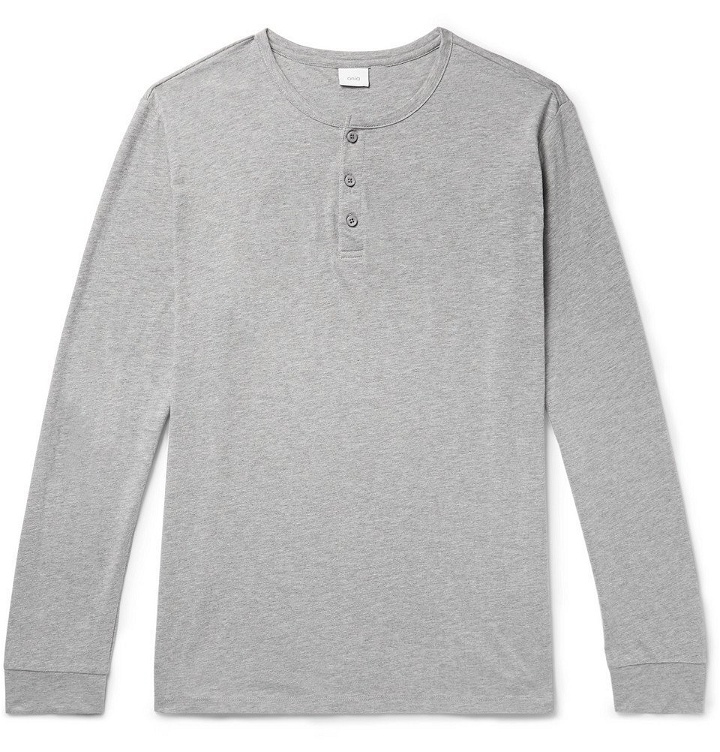 Photo: Onia - Miles Cotton and Modal-Blend Jersey Henley T-Shirt - Men - Light gray