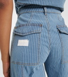 Ganni Striped high-rise wide jeans