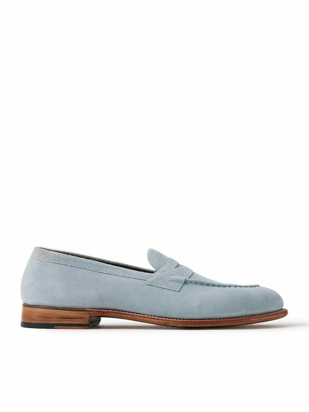 Photo: Grenson - Lloyd Suede Penny Loafers - Blue