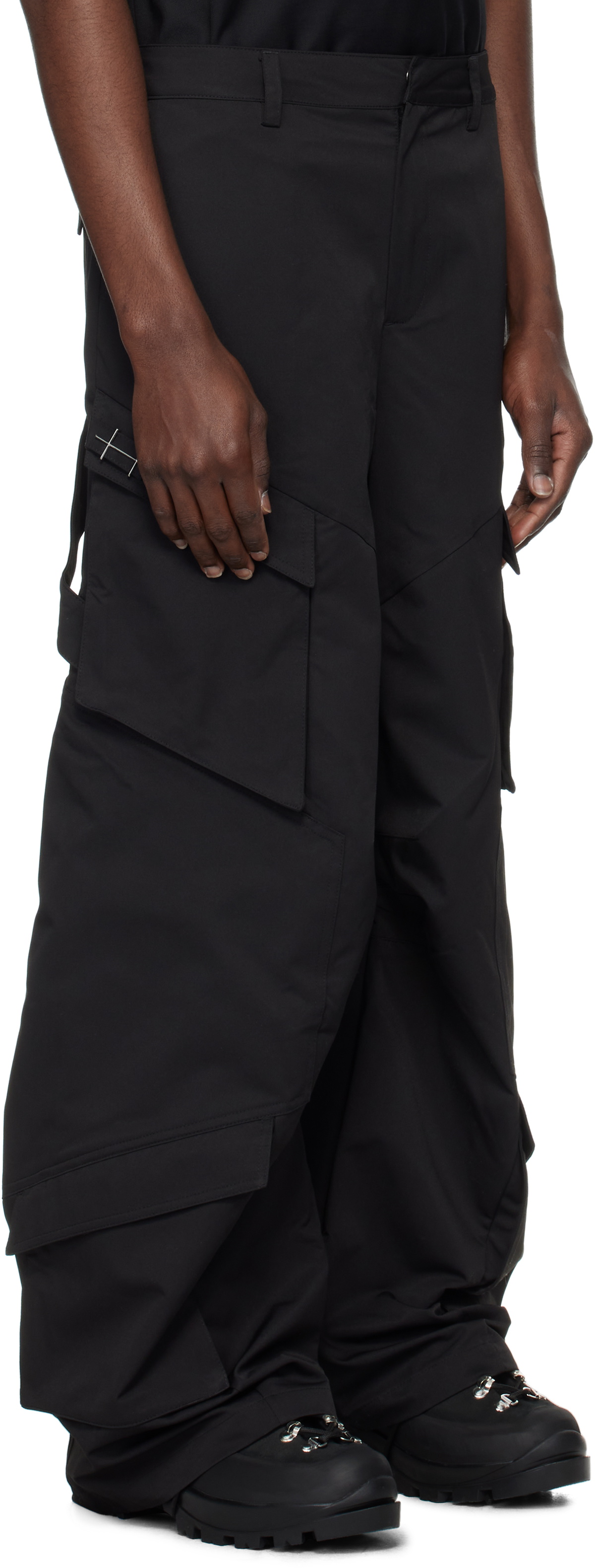 HELIOT EMIL Black Cellulae Cargo Pants
