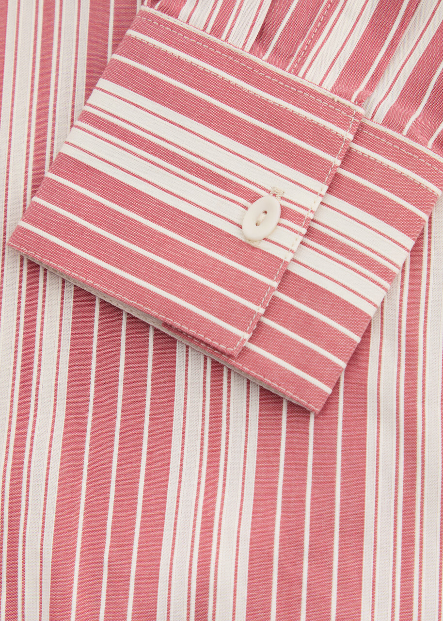 Faithfull The Brand Capri Striped Cotton-poplin Shirt Red And White