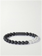 Le Gramme - Le 31g Brushed-Ceramic and Sterling Silver Beaded Bracelet - Black