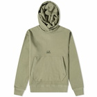 C.P. Company Men's Central Logo Popover Hoody in Bronze Green