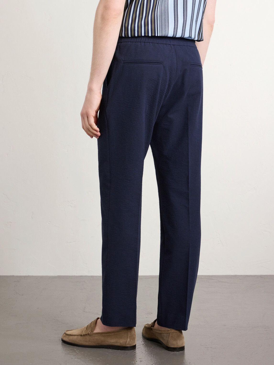 Paul Smith - Straight-Leg Cotton-Blend Seersucker Trousers - Blue