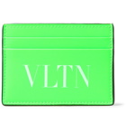 Valentino - Valentino Garavani Logo-Print Neon Leather Cardholder - Green