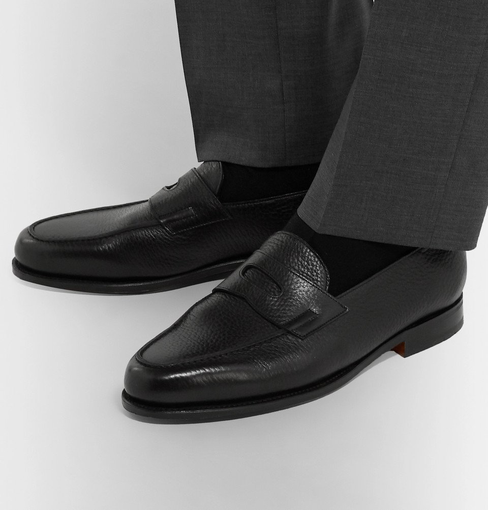 John Lobb - Lopez Full-Grain Leather Penny Loafers - Black John Lobb