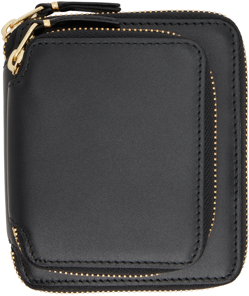 Comme des Garçons Wallets Black Outside Pocket Line Wallet