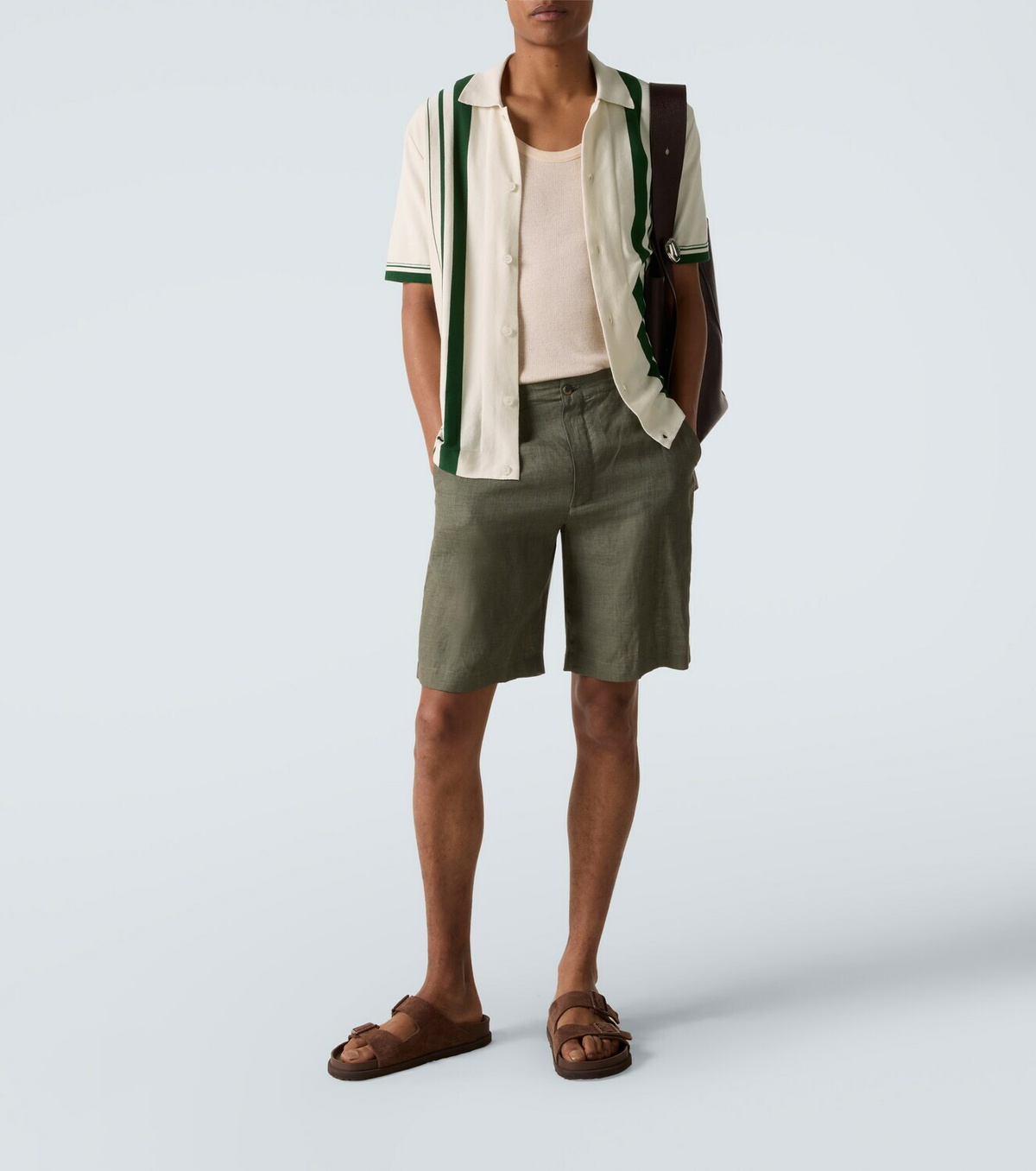 Orlebar Brown Tiernan striped cotton bowling shirt