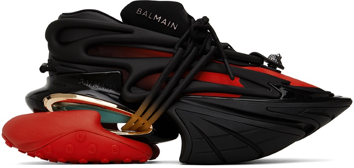 Photo: Balmain Black & Red Unicorn Sneakers
