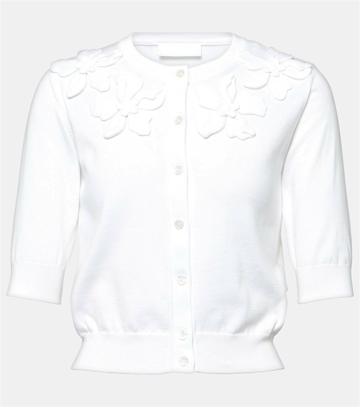 Valentino Embroidered cotton cardigan