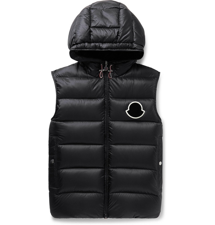 Photo: Moncler - Vanoise Logo-Appliquéd Nylon Quilted Hooded Down Gilet - Black