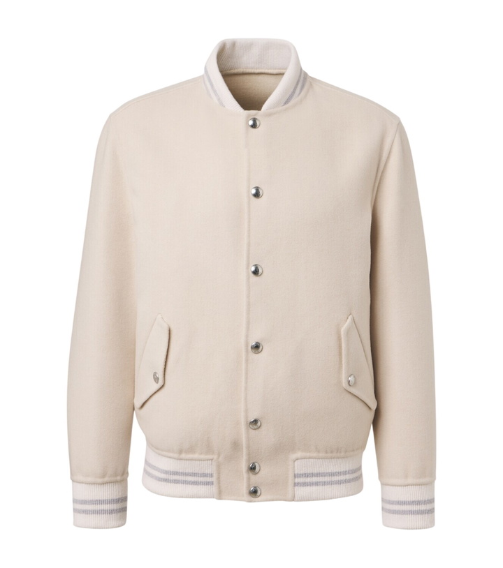 Photo: Eleventy Wool and cashmere varsity jacket