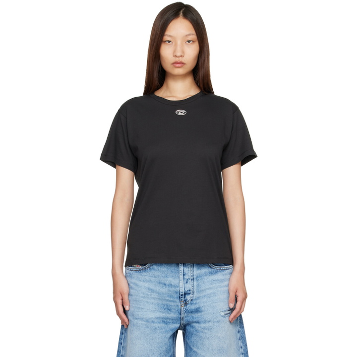Photo: Diesel Black Metallic Oval D Cotton T-shirt