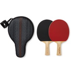 Ermenegildo Zegna - Pelle Tessuta Leather Table Tennis Set - Men - Tan