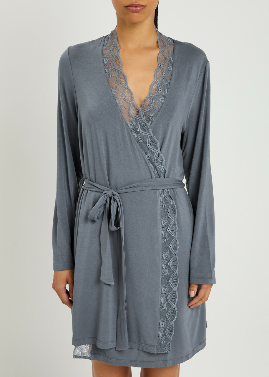 Eberjey Georgina Jersey Robe Grey