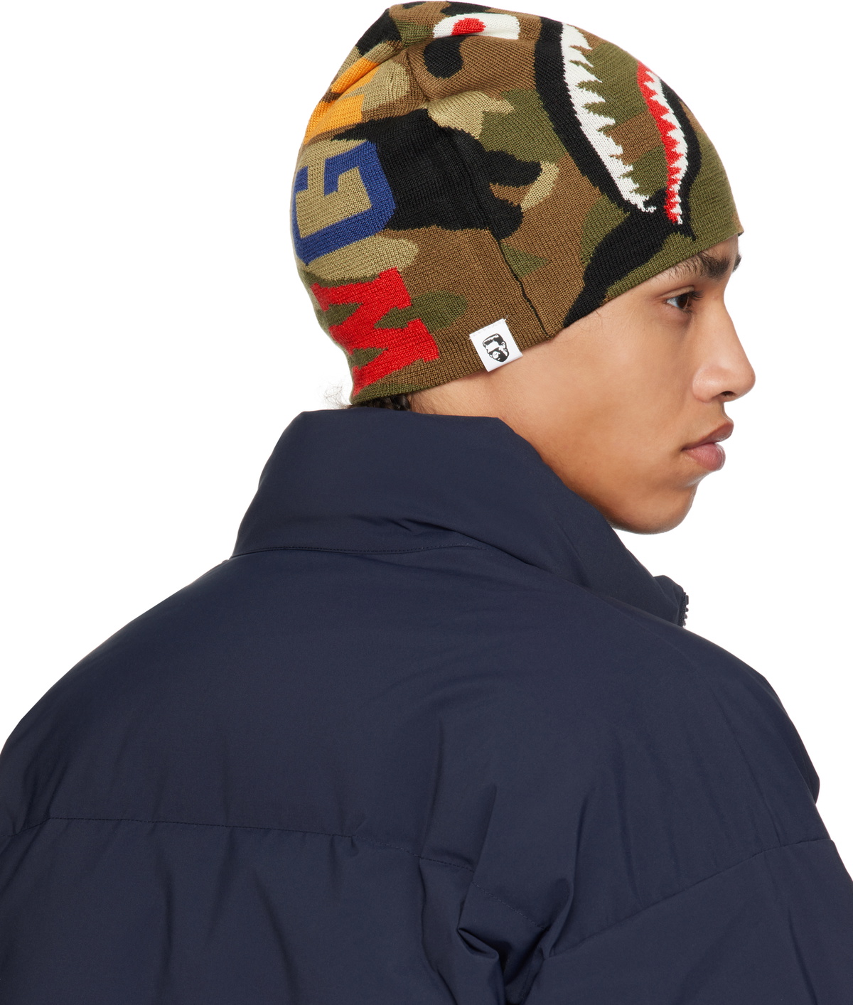 BAPE Black & Green 1st Shark Knit Beanie
