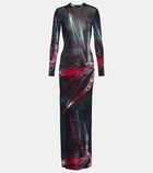 Louisa Ballou Printed jersey maxi dress