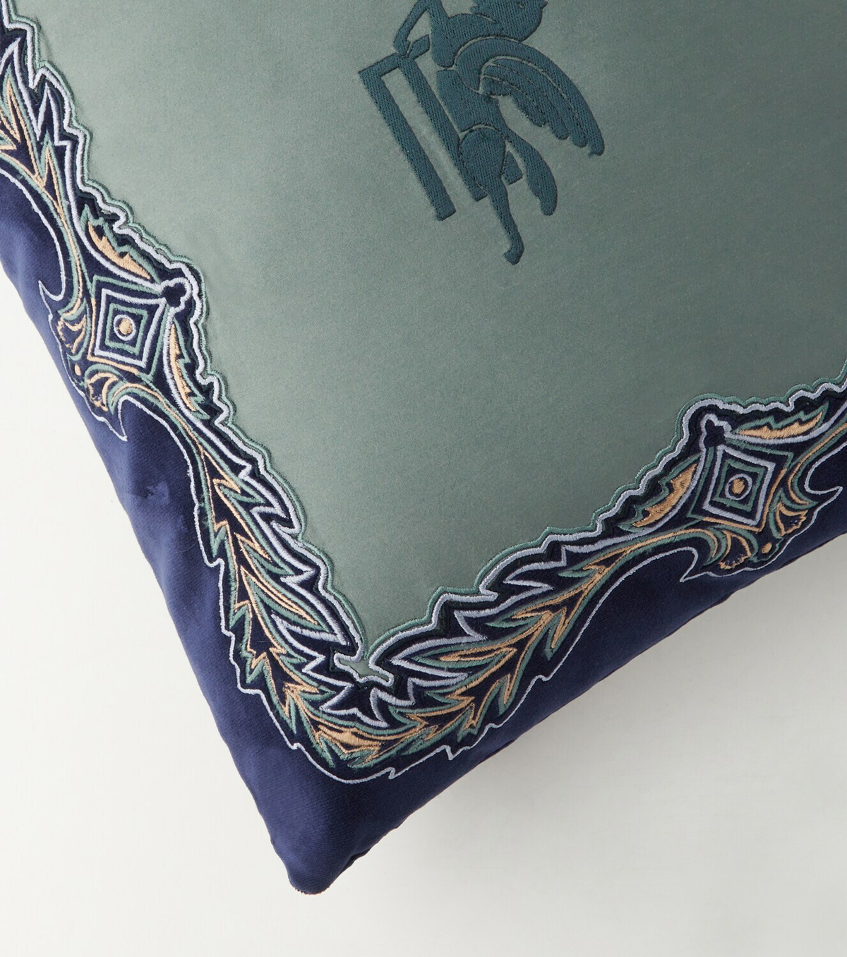 Etro Kiri embroidered cotton velvet cushion
