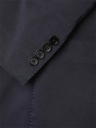ERMENEGILDO ZEGNA - Slim-Fit Garment-Dyed Stretch Cotton and Silk-Blend Blazer - Blue - IT 46