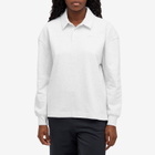 Nike Women's Essential Oversized Long-Sleeve Polo in Heather/Brown