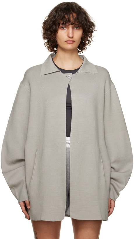 Photo: Deiji Studios Gray 'The Button Knit' Cardigan