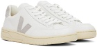 VEJA White & Gray V-12 Leather Sneakers