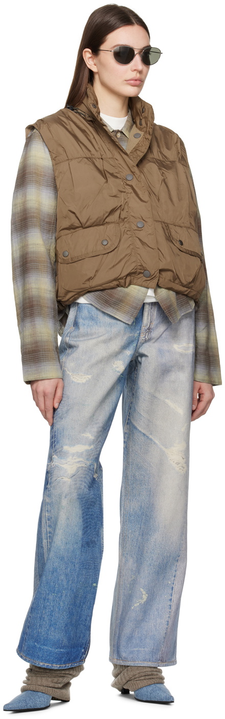 トップス OUR LEGACY Puffa Vest 46 Our Legacy - Cropped Exhale Puffa Vest Cavalry Olive Aero Nylon