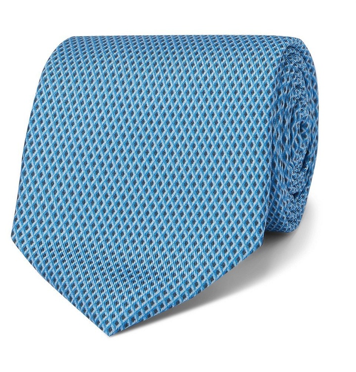 Photo: Dunhill - 8cm Printed Mulberry Silk Tie - Men - Blue