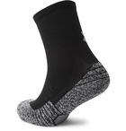 Under Armour - UA Run Cushioned Mélange Stretch-Knit Crew Socks - Black