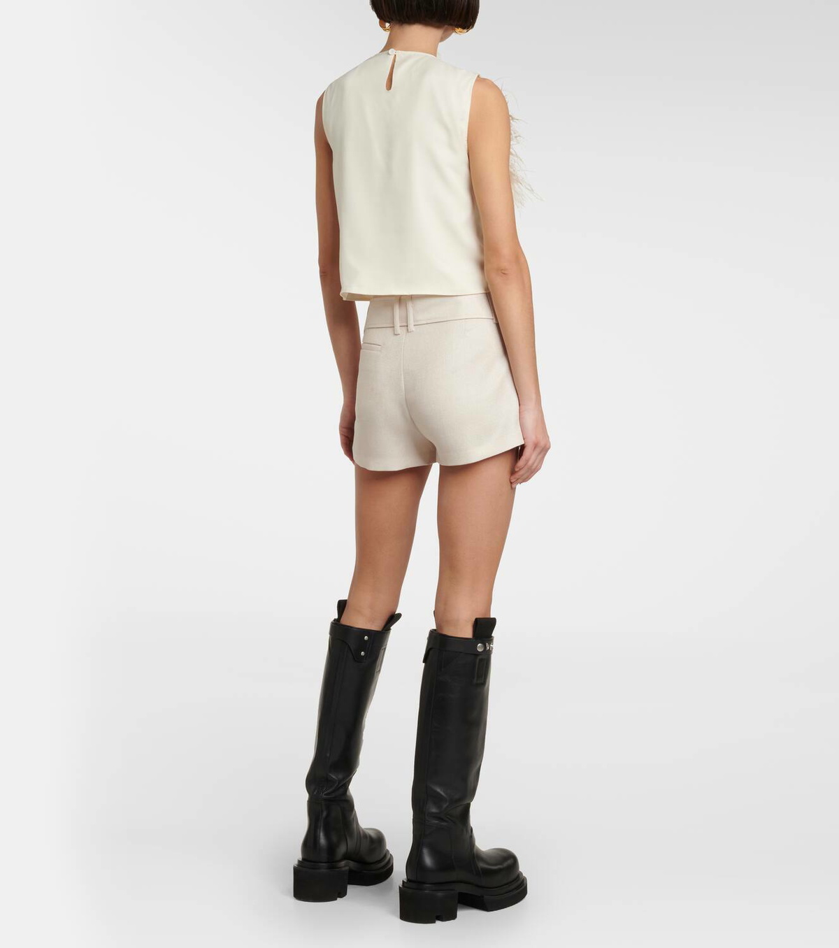 Xu Zhi Belted linen shorts