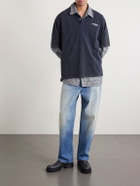 Acne Studios - Egnes Logo-Embroidered Cotton Piqué Polo Shirt - Black