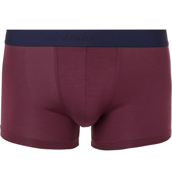 Photo: Zimmerli - Pureness Stretch Micro Modal Boxer Briefs - Red