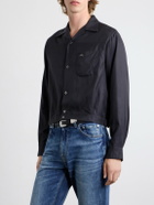 KAPITAL - Drizzler Camp-Collar Embroidered-Detail Satin Jacket - Black