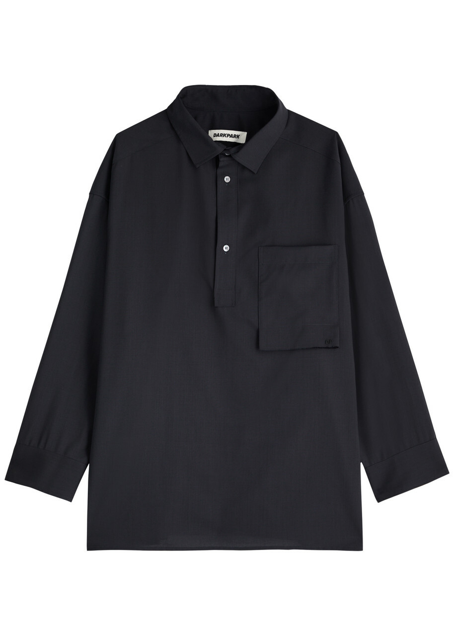 Darkpark Alex Wool Polo Shirt Dark Blue