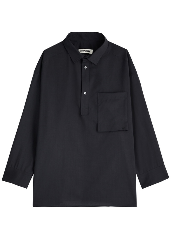 Photo: Darkpark Alex Wool Polo Shirt Dark Blue