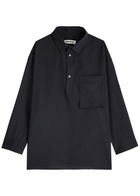 Darkpark Alex Wool Polo Shirt Dark Blue