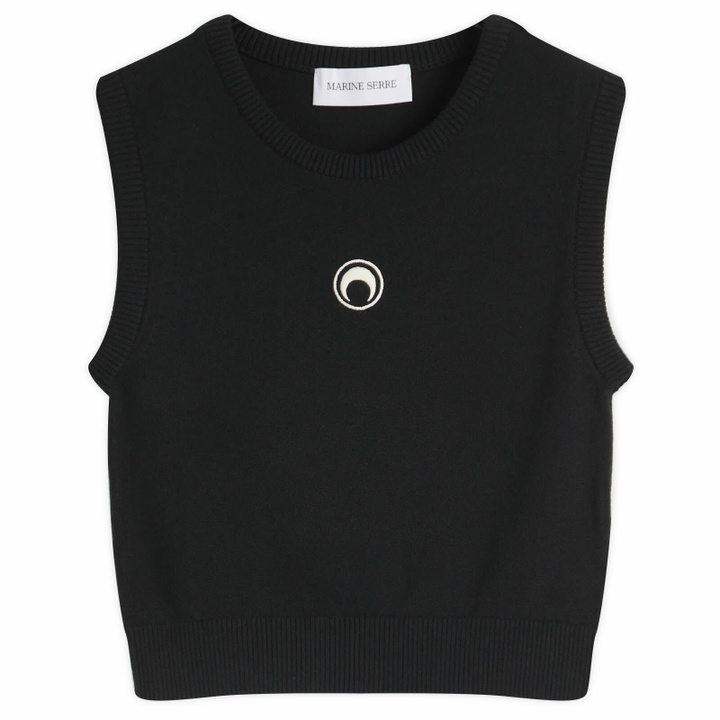 Photo: Marine Serre Women's Moon Logo Knit Vest in Black