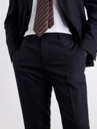 Canali - Tapered Wool-Blend Fresco Suit Trousers - Black