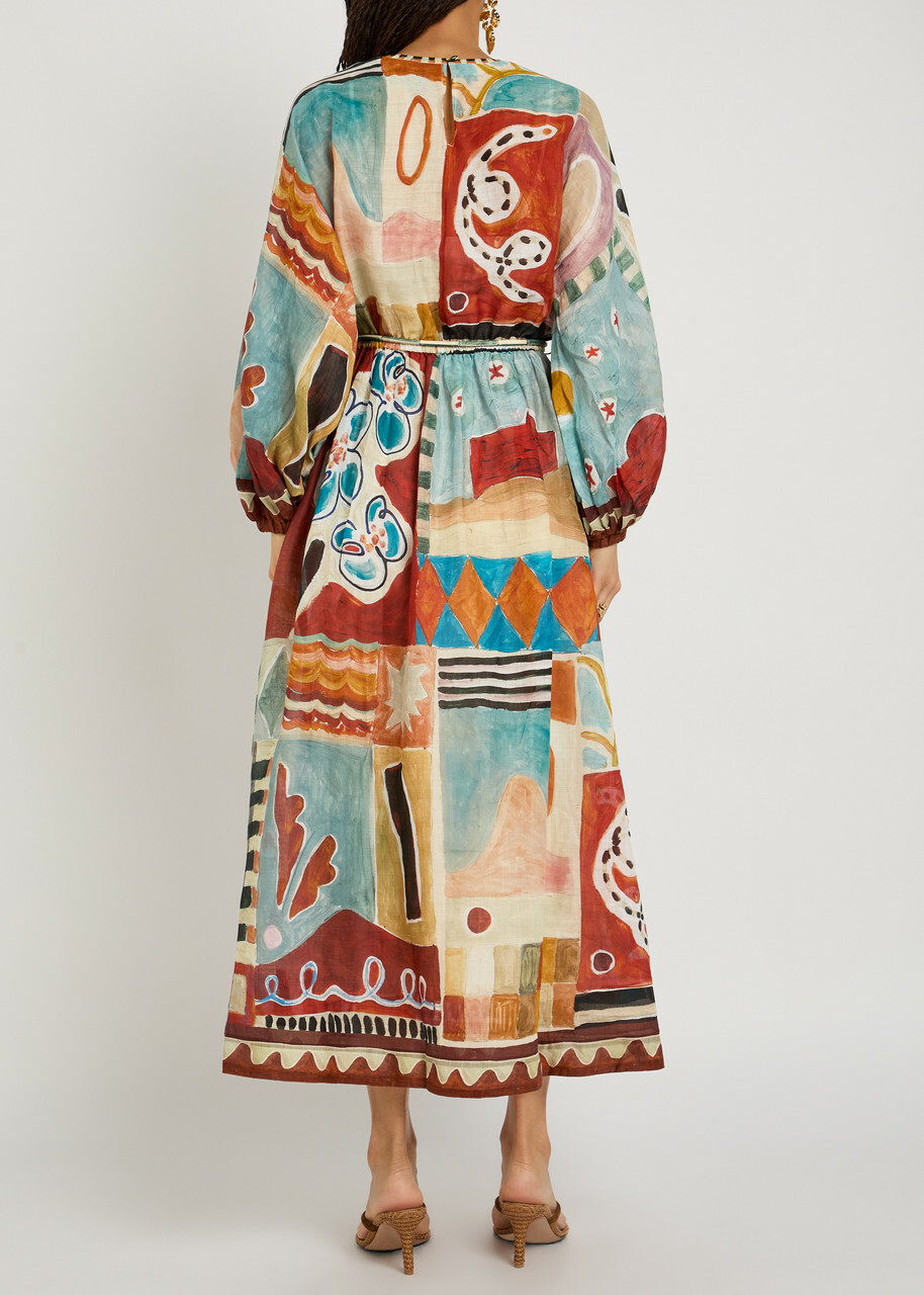 Alemais Michelle Printed Woven Maxi Dress Multicoloured
