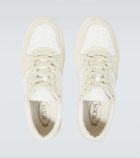 Tod's Logo suede-trimmed leather sneakers