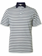 Kjus Golf - Luis Striped Stretch-Jersey Polo Shirt - Blue